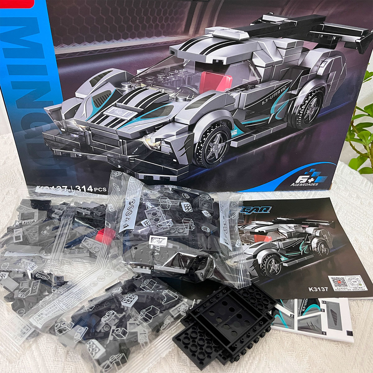 Bloques de construcción de juguete para niños, bloques de construcción de partículas pequeñas, coches de carreras ensamblados, coches deportivos, instituciones educativas, cajas de regalo, venta al por mayor