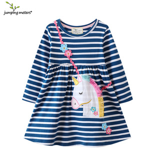 Girls' Spring Long Sleeve dress Unicorn Lace Embroidered Princess Dress European and American Girls' Children's Dress