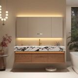 Каменная тарелка красного дуба в ванной комнате комбинация ретро Средневековое ветровое изогнутое изогнутое интегрированное бассейн для мытья бассейн