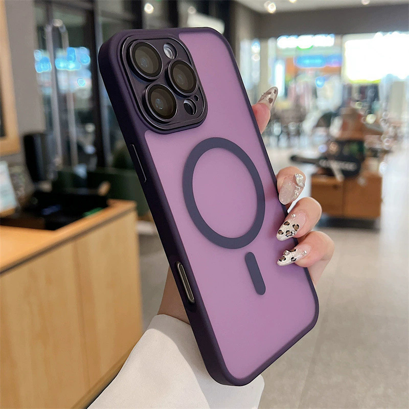 Apple 17携帯電話ケース、雅盾磁気吸着iPhone 16 Pro Max、肌触りの良いマットレンズフィルム、PC保護ケースに適用|undefined