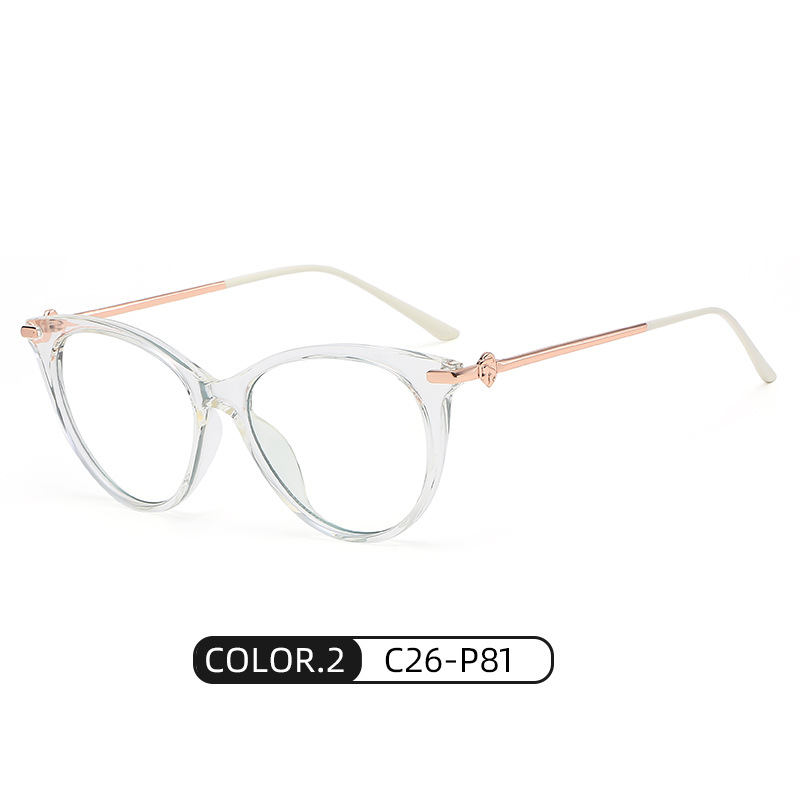 El comercio exterior transfronterizo ojo de gato gafas lisas gafas de luz anti-azul de las mujeres TR2335 ultra ligero gafas de moda marco puede ser equipado con miopía