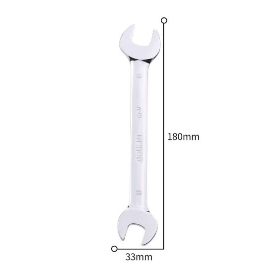 Deli open-end wrench double mirror polishing auto repair dull wrench manual fork quick hardware tools 13*15