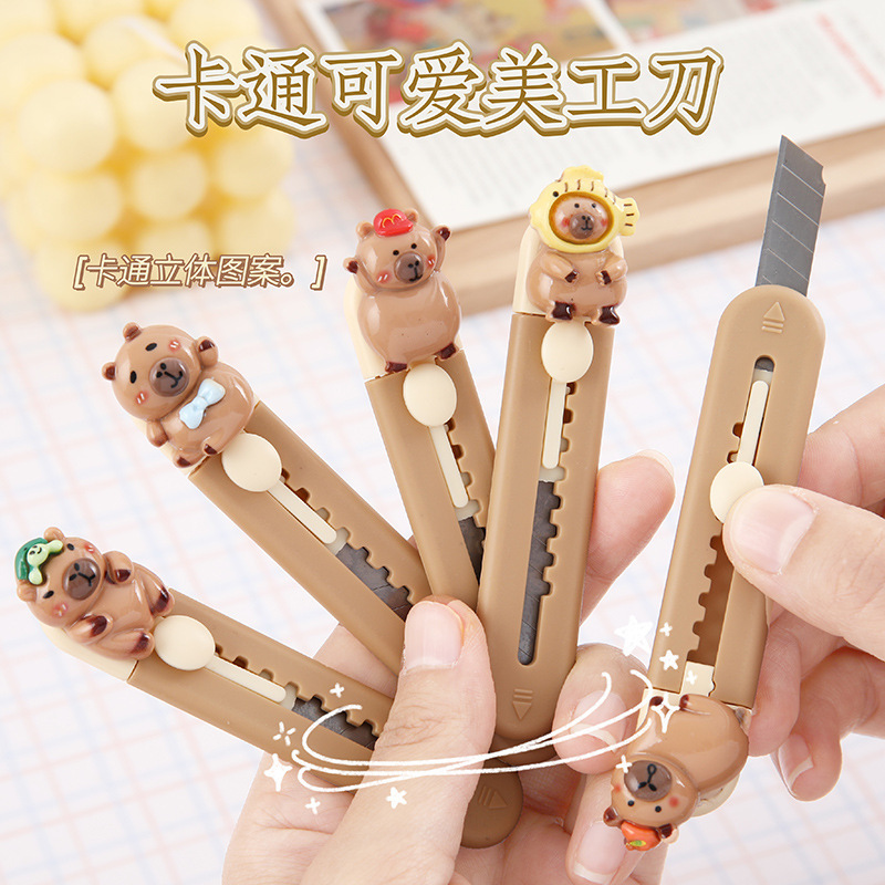 Cute Capibara Utility Knife Custom-Made for Students' Crafts, Creative Mini Utility Knife for Crafts, Wholesale