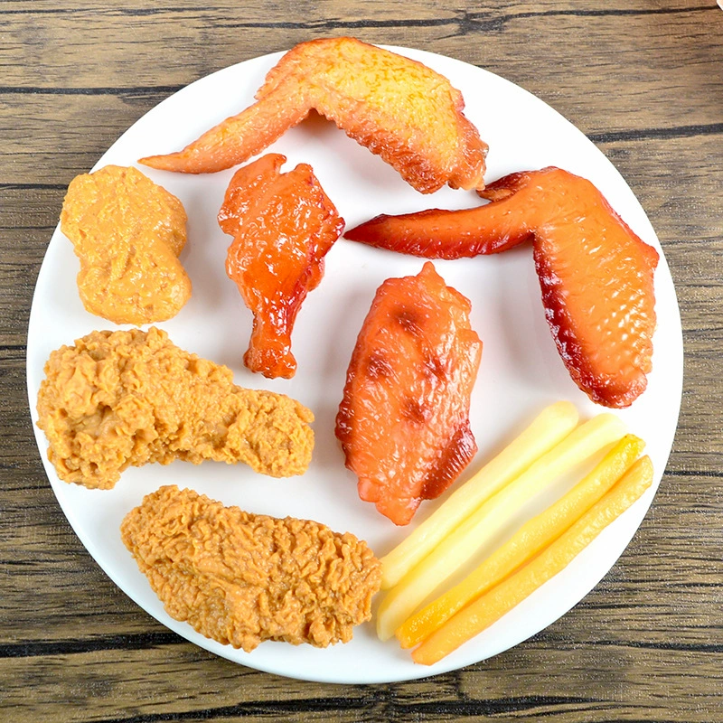 Моделирование жареных куриных ножек куриные крылышки пищевая модель картофеля фри