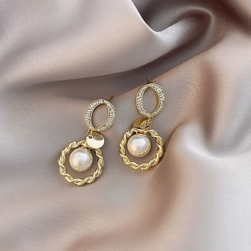 Серебряные игольчатые, металлические брендовые короткие ретро-серьги из жемчуга, серебро 925 пробы, европейский стиль