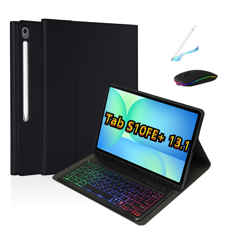 Suitable for Samsung Tabs10Fe+Rgb Three-Color Backlit Bluetooth Keyboard Leather Case 13.1 Tablet Keyboard Protective Case Suitable for Samsung Tabs10Fe+Rgb Three-Color Backlit Bluetooth Keyboard Leather Case 13.1 Tablet Keyboard Protective Case