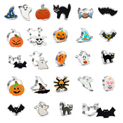 国境を越えて人気のハロウィーンビスケット金型スポット卸売りステンレスビスケット金型幽霊カボチャコウモリクモ