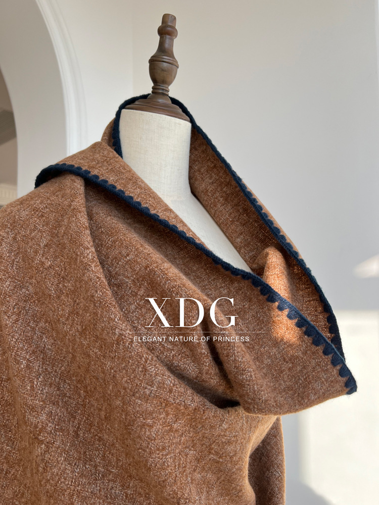 Damen Strickschal, Weicher Wollschal In Kontrastfarben Für Winter_voghion.com