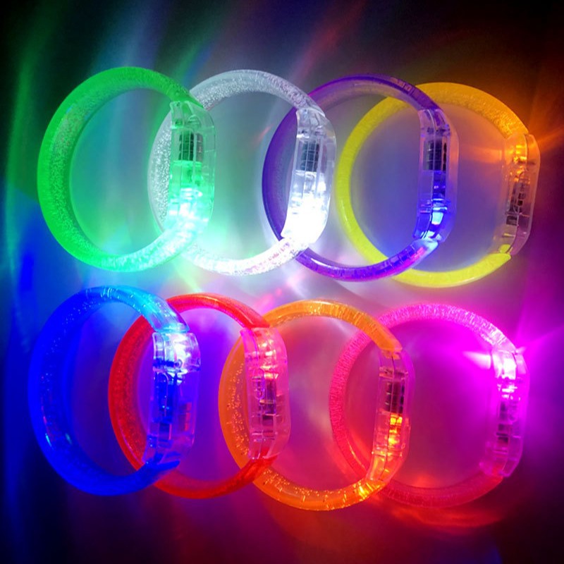 Brazalete luminoso electrónico al por mayor atmósfera de concierto pulsera fluorescente ayuda luz nocturna LED mezcla personalizada