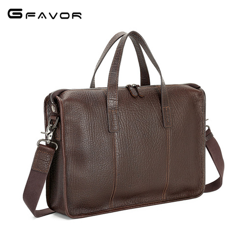Men's bag genuine leather men's handbag top grain cowhide 14 inch computer business briefcase shoulder crossbody men's bag genuine leather 