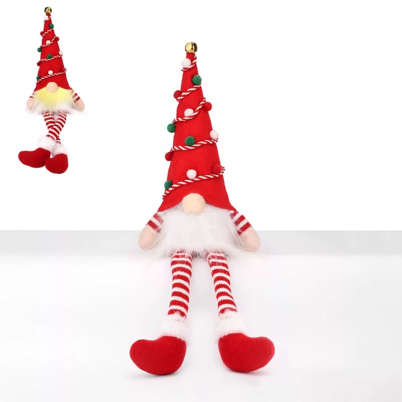 2026 クロスボーダー新しいクリスマス顔のない人形装飾スパンコール帽子発光装飾品かわいいノームルドルフ|undefined
