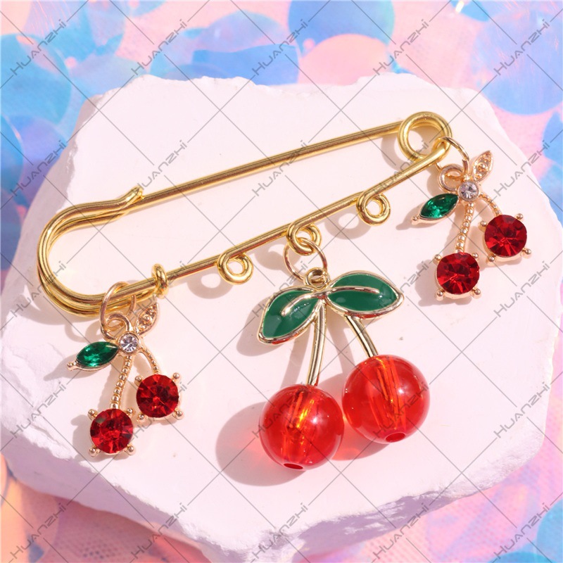 All Seasons Season Women's Gender Cute Pin Cherry Alloy Enamel Women's Brooches