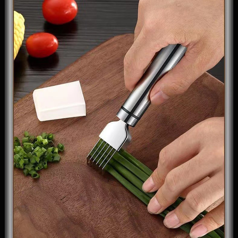 Stainless steel onion cutter kitchen portable onion shreds chopped onion shreds ginger slices ham garlic slices household tools