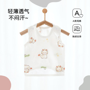 Baby Vest Type a Pure Cotton Thin Newborn Home Clothes Sleeveless Inner Layering Baby Clothes Anyang Children's Clothing