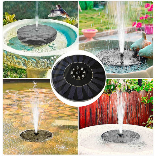 Solar-powered fountain outdoor pool floating colorful lights courtyard bird bath decorative pump garden landscape fountain