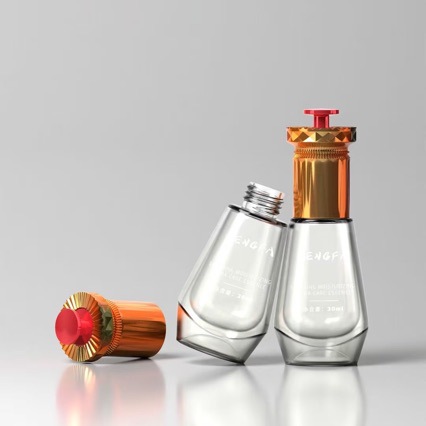 Esencia cónica transparente Botella vacía Productos para el cuidado de la piel Líquido original Bomba de goteo Material de embalaje 50ml Botella de loción de vidrio de gran capacidad