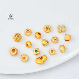 保色沙金隔珠隔片爱心方糖车轮垫片diy手串项链串珠配件材料批发