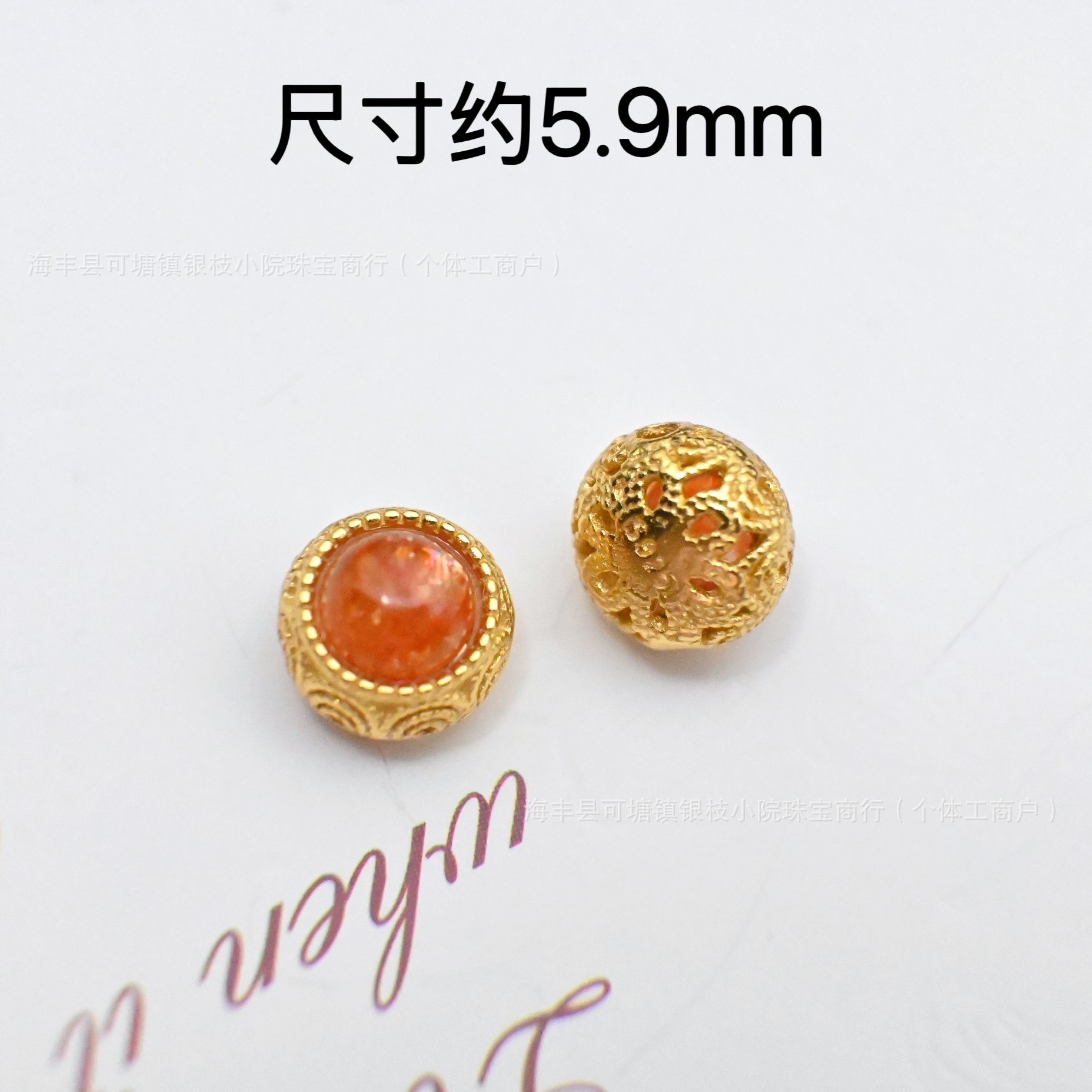 Manufacturer Wholesale S925 Silver Inlaid Natural Gold Sunstone Crystal DIY Through-Hole Accessories Spacer Bead Pendant Bracelet Material