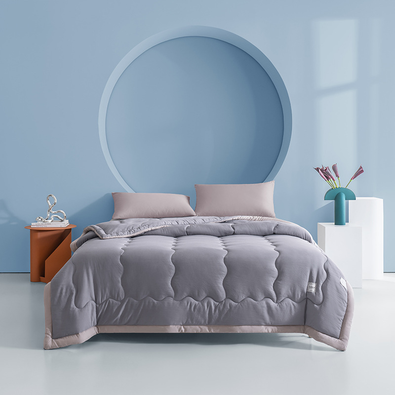 Wholesale Japanese Washed Cotton Summer Blanket Solid Color Air Conditioning Summer Cool Blanket Double Gift Blanket Washable Single Thin Blanket