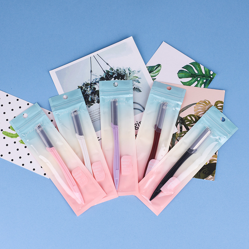 微距防刮傷修眉刀 網紅袋裝修眉器簡約刮眉刀鋒利帶網修眉刀批發