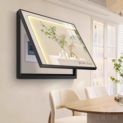 クリーム風小清新電計箱装飾画カバーシンプル緑植客間配電箱電門遮蔽掛け画