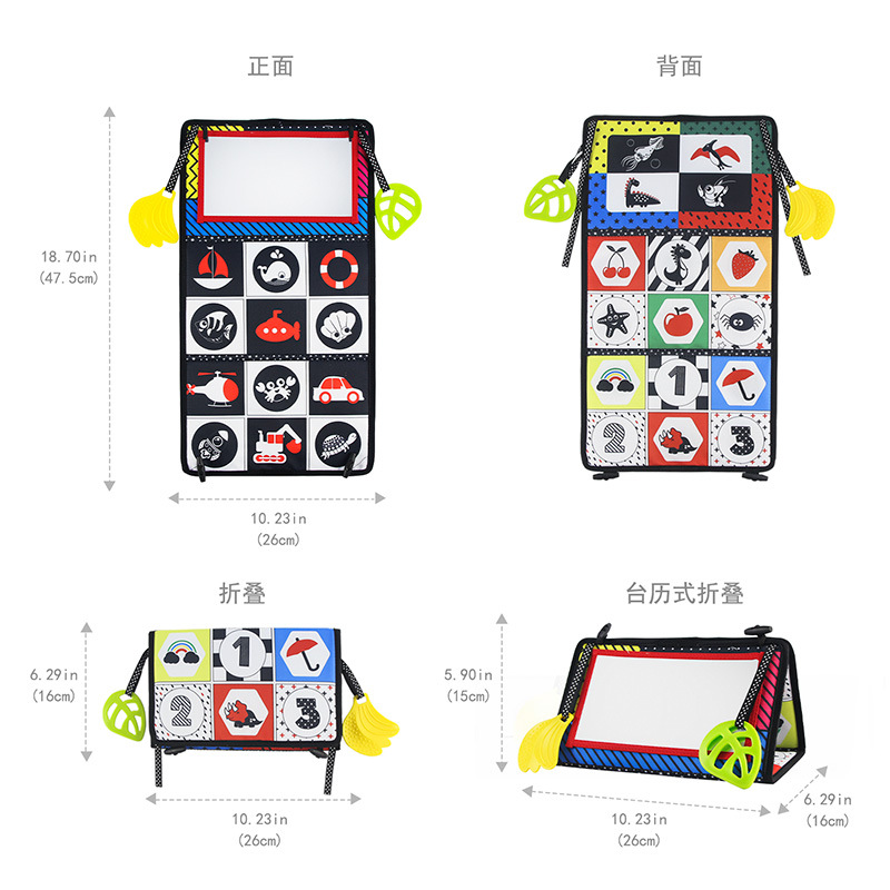 新款宝宝哈哈镜布书婴幼儿0-2岁趣味牙胶布书早教认知响纸布书