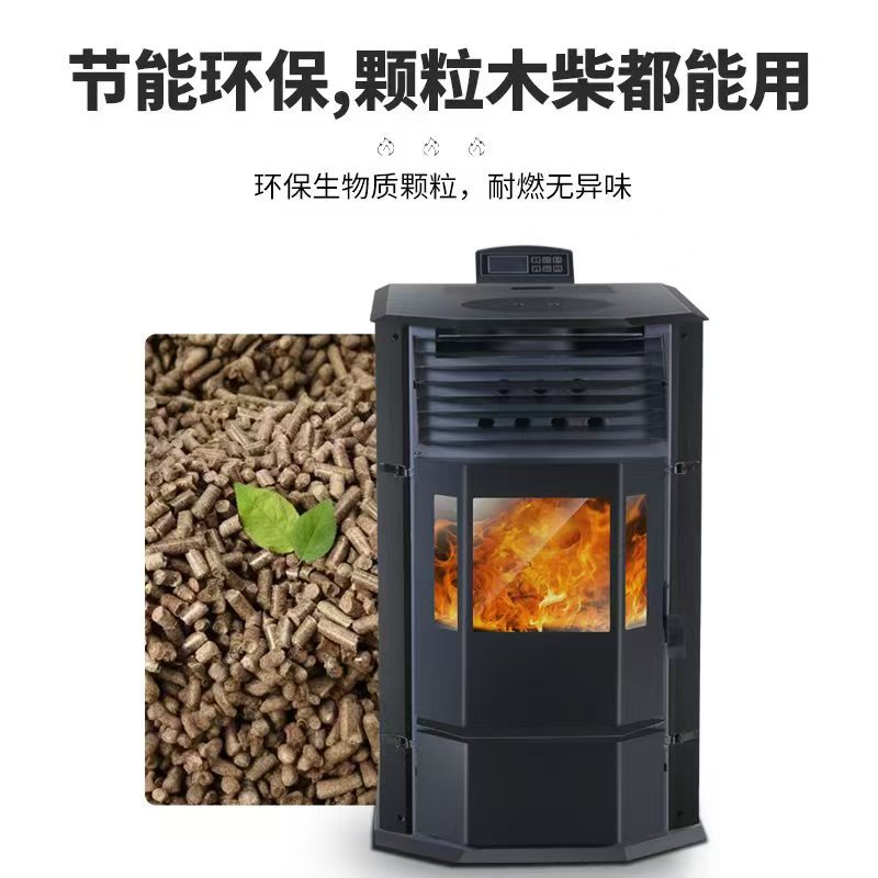 Estufa de pellets de biomasa estilo europeo - Para interior y comercio - Automática, ecológica y sin humo - Calefacción eficiente