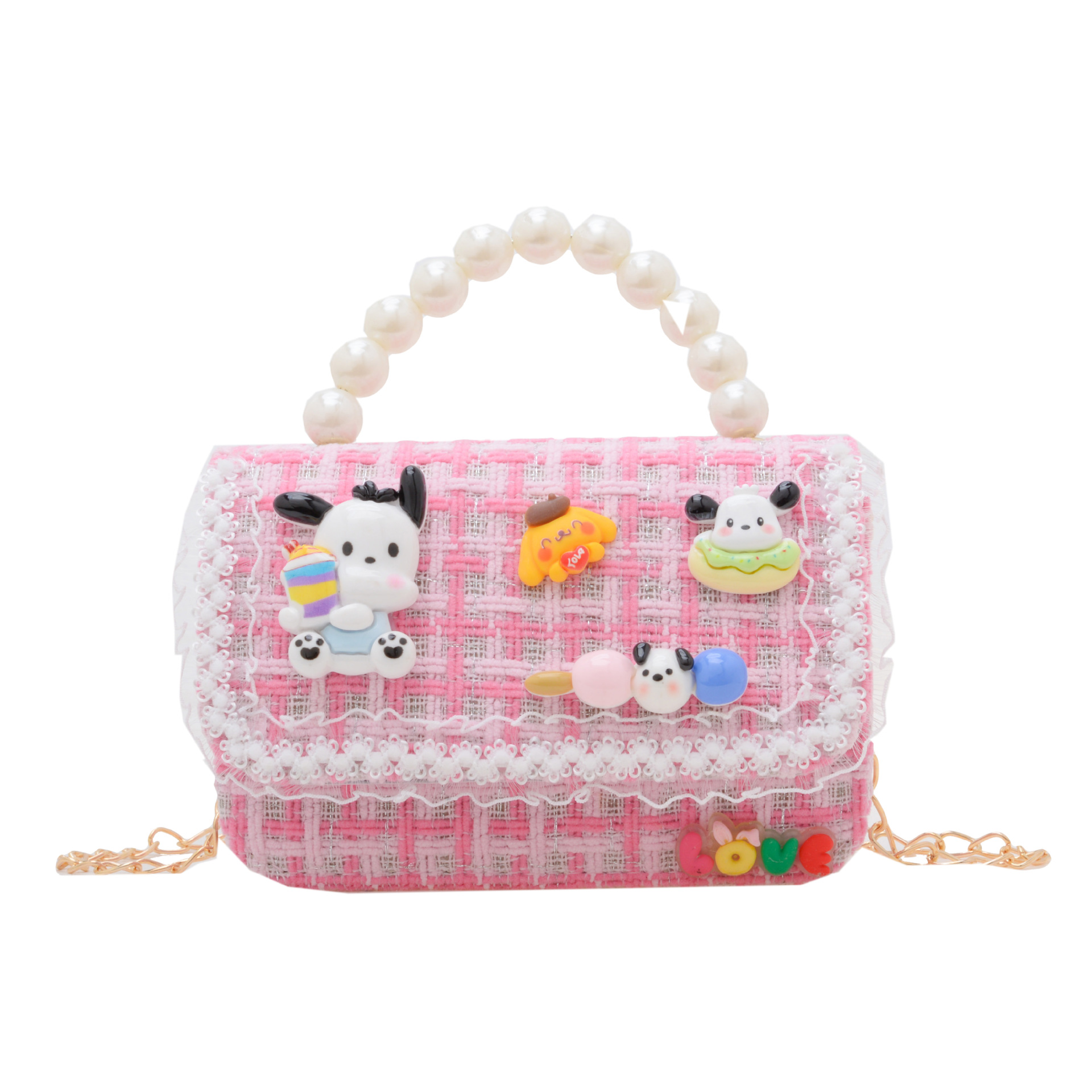 Moda Chanel estilo del todo-fósforo de los niños bolsa de moda de las mujeres de la Tela Escocesa pequeña bolsa cuadrada simple de dibujos animados bebé accesorios bolso bolsa