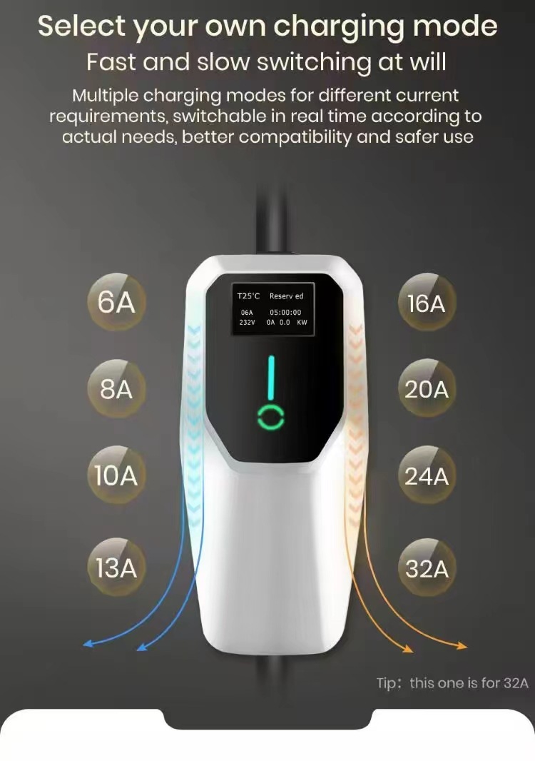 Mode 2 Charging Station European Standard British Standard 3.5Kw11Kw Single-Phase Type2 16A New Energy Vehicle Charging Station