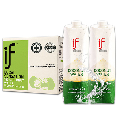 Thailand IF Coconut Water 100% Natural young coconut drink, summer cool fruit beverage, 1L bottle, imported beverage, wholesale