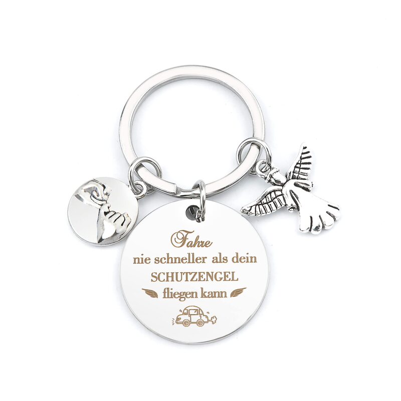 German Driver's License Passed with Lucky Charm Safe Driving Keychain Guardian Angel Pendant Driver's License Gift
