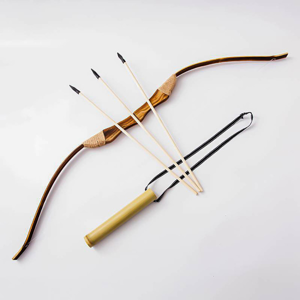 80 cm hemp rope bow and arrow model bamboo and wood bow and arrow…