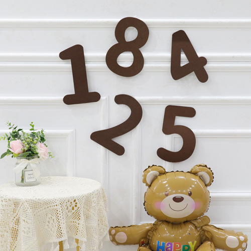 Cross-border Xiaohongshu internet celebrity children's baby felt non-woven digital birthday decoration first-year party photo arrangement