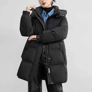 Cotton-padded jacket women's mid-length 2024 new down cotton-padded jacket fashion Korean version of loose cotton-padded jacket winter thick warm coat