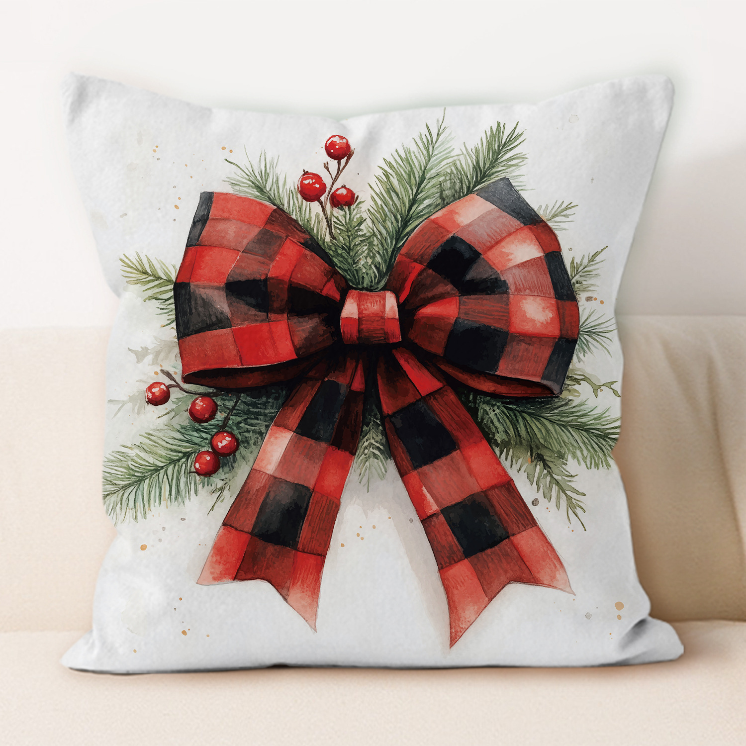 Amazon nuevo 2025 almohada de almuerzo almohada de oficina almohada de almuerzo almohada de cubierta de almohada de cuadrícula roja