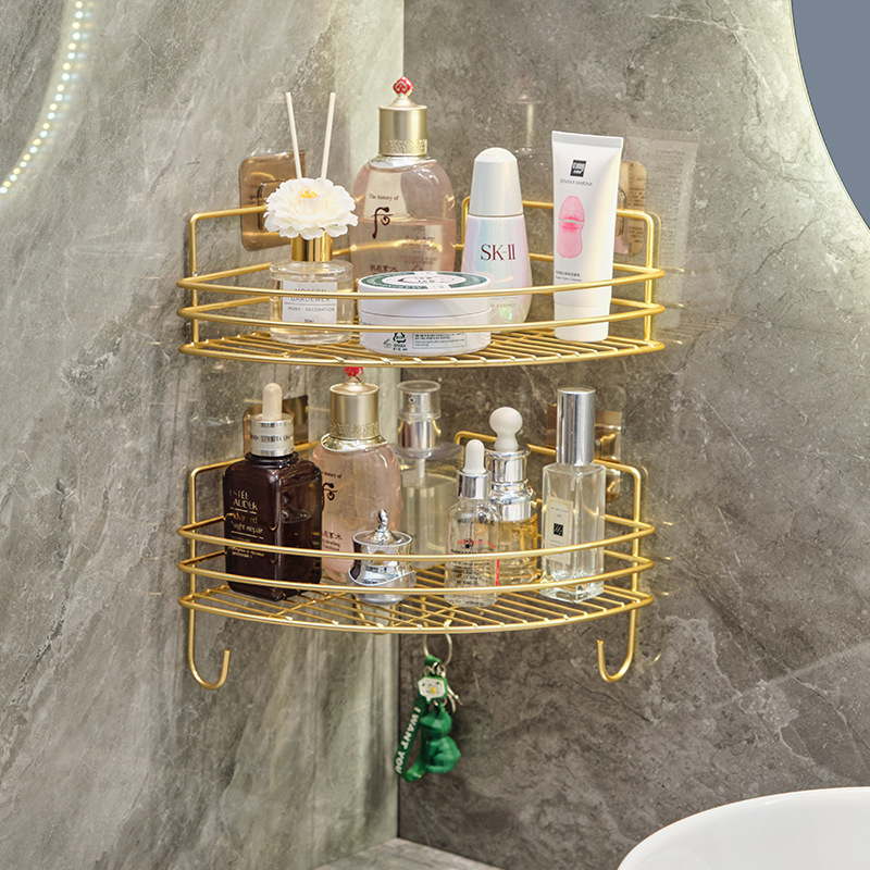 Light Luxury Washbasin Cabinet Cosmetics Storage Rack Bathroom Vanity Countertop Double-Layer Storage Rack