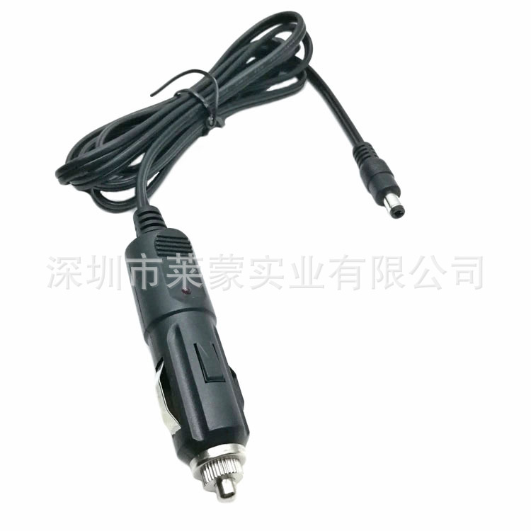 DC5521公头转大电流点烟器车用充电线 带指示灯点烟器转DC电源线