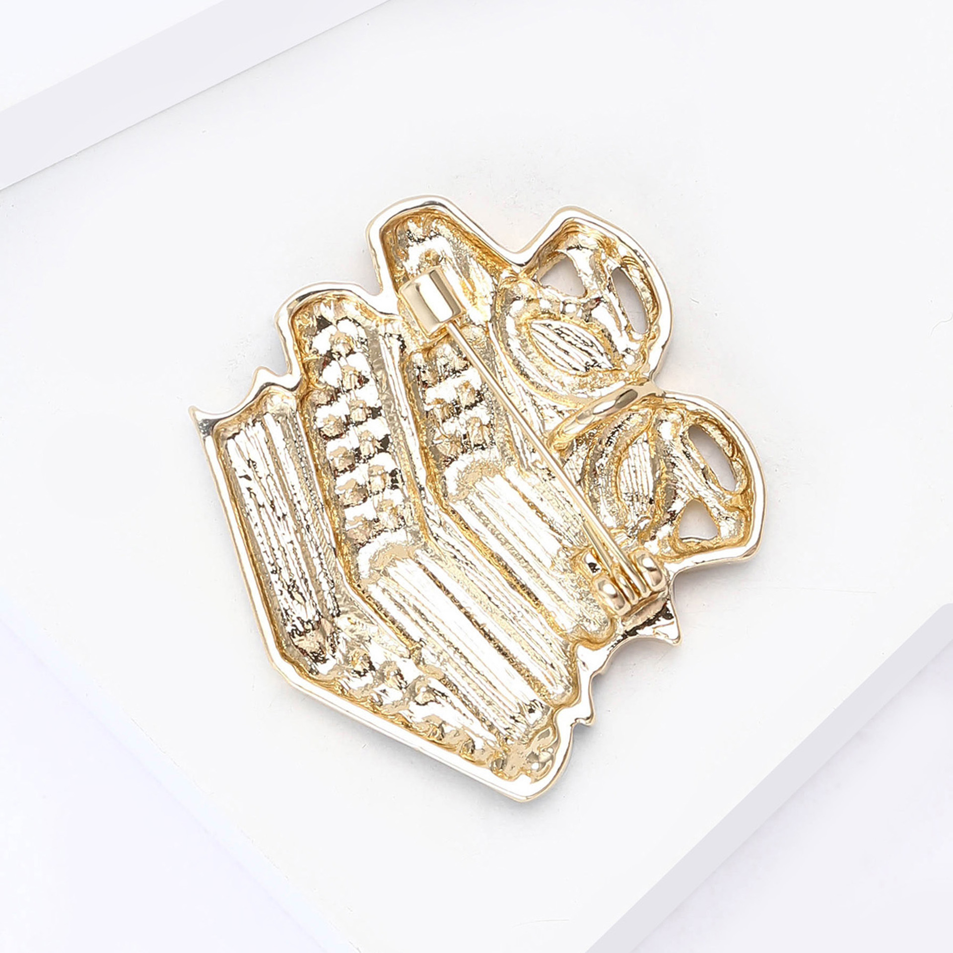 European and American New Enamel Rhinestone Three-Book Glasses-Shaped Brooch Exquisite Men's and Women's Clothing Corsage Jewelry Pin