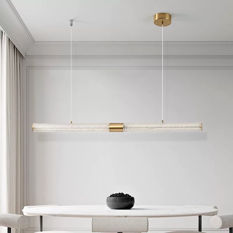 Landelier bar simple diseño de la isla de ventana larga lámpara de comedor ligera lujosa un árbol de diseño moderno de larga palabra