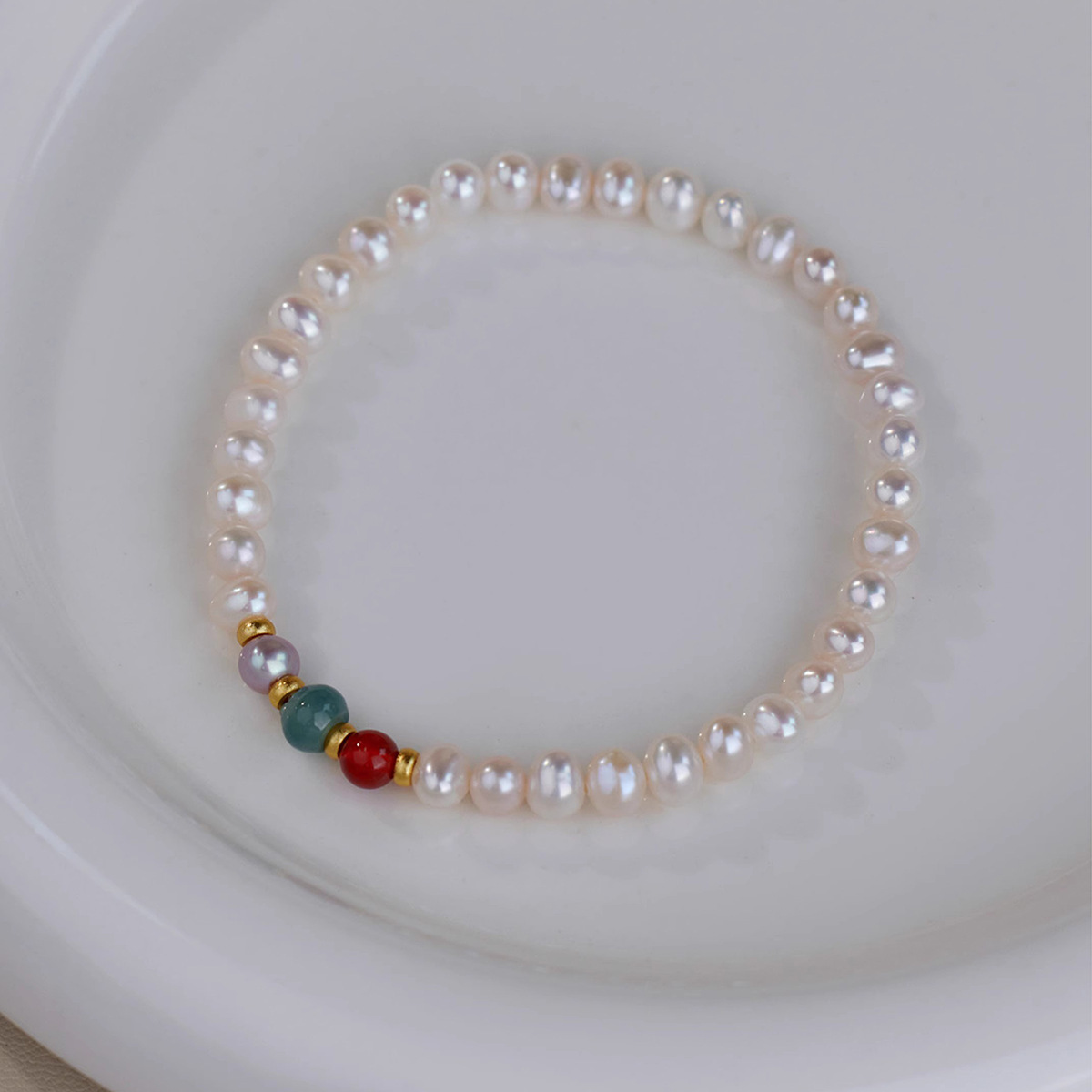 Alloy Natural Stone Freshwater Pearl Bracelets Retro Simple Style display picture 1