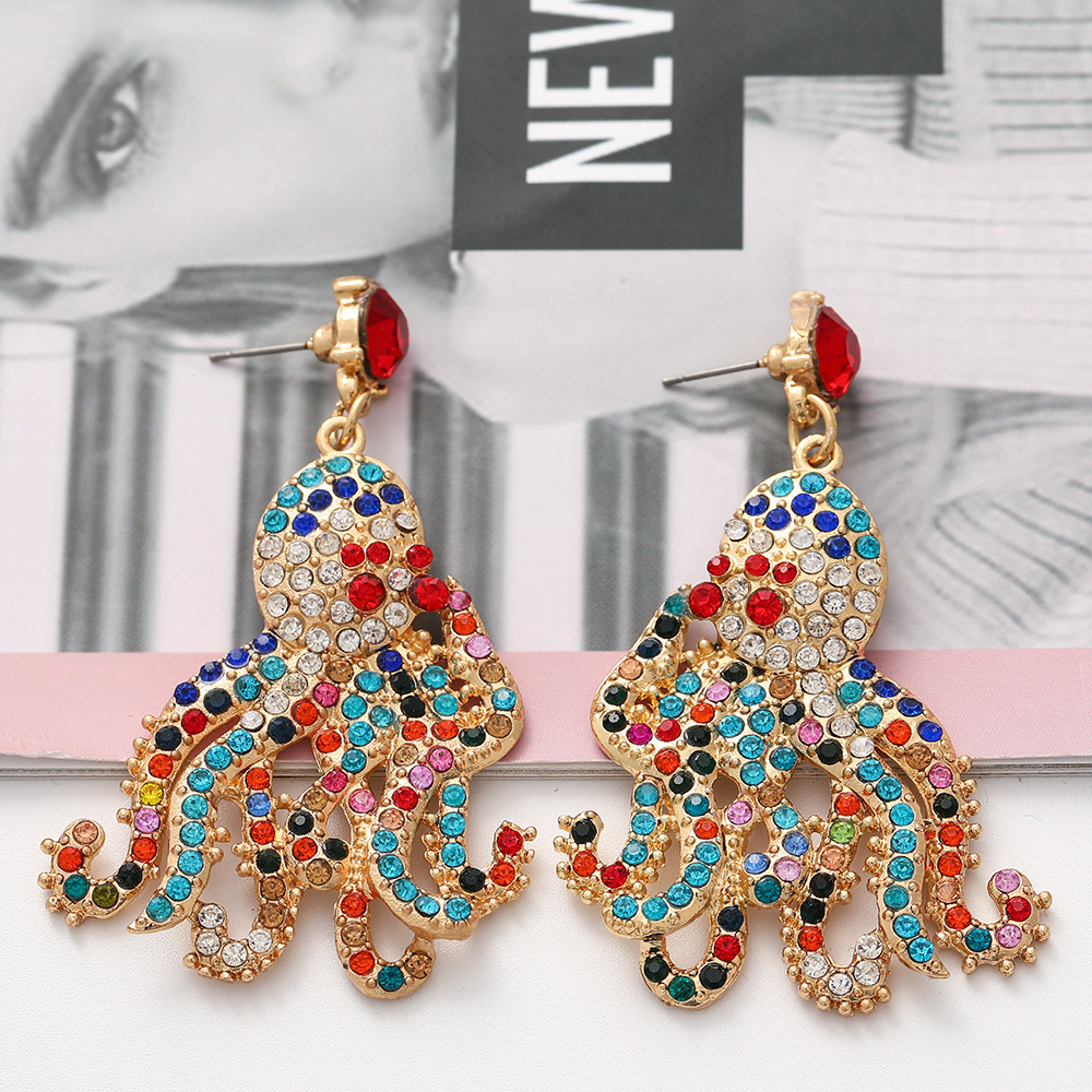 Pendientes De Pulpo De Diamantes De Moda display picture 7