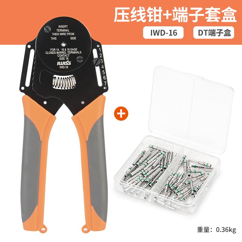 IWD-16 aplicable a Dechi conector prensar alicates terminal de automóvil macho y hembra clavija DT16 # serie alicates de prensado