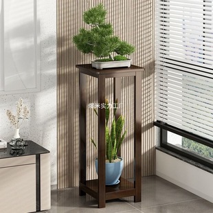 Chinese-Style Flower Rack Balcony Flower Rack Storage Rack Succulent Pothos Flower Pot Rack Flower Rack Solid Wood Balcony Side Table Multi-Layer