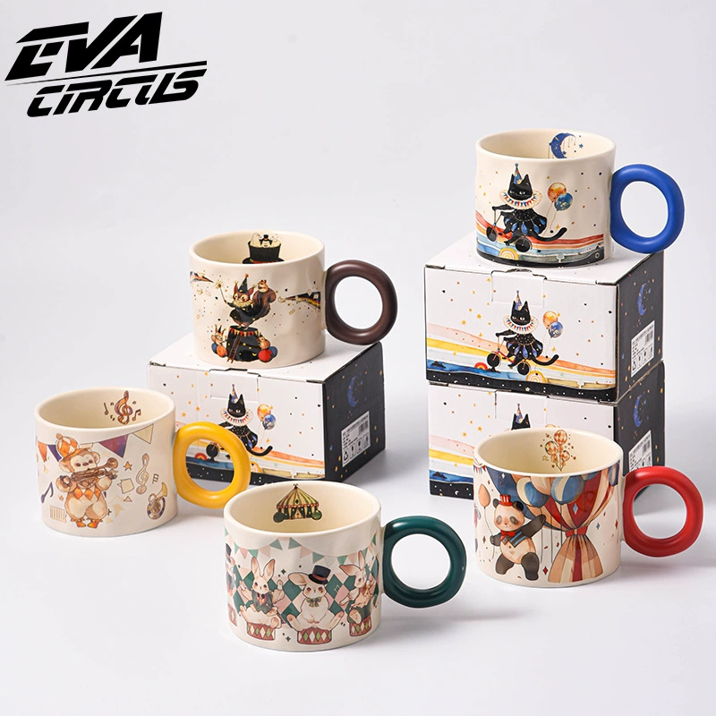 Керамическая кружка Eva Fantasy Circus с оригинальным рисунком, офисная чашка для питья, подарок на день рождения, компаньон, чашка