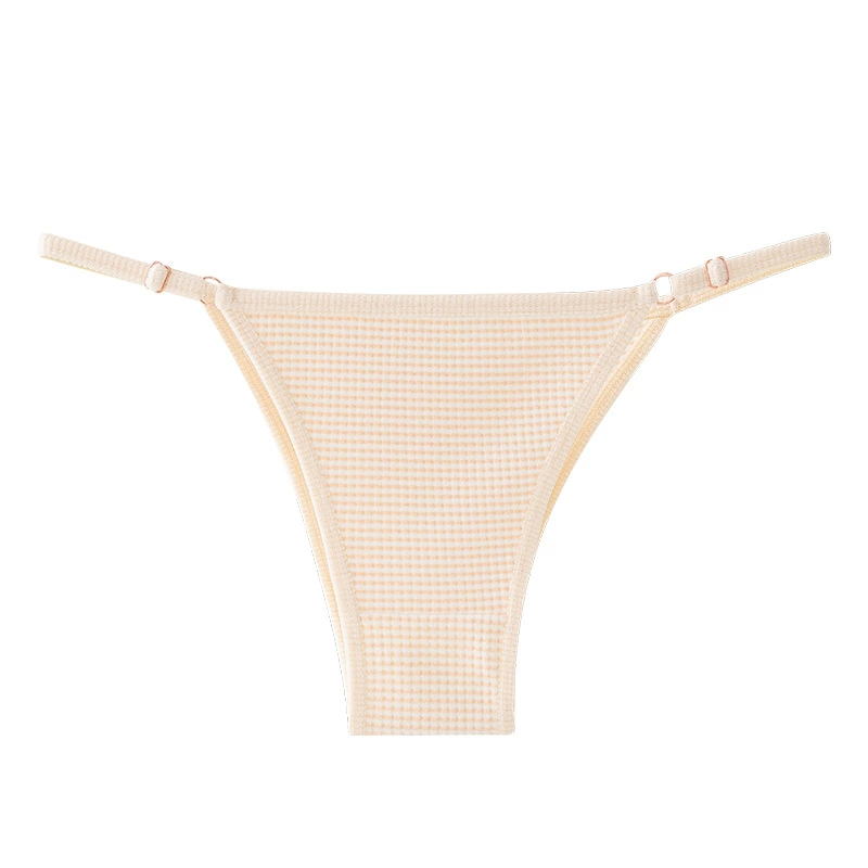 Thong panties women, adjustable low-rise straps, soft polyester-elastane fabric