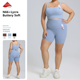 跨境大码莱卡瑜伽服套装高弹裸感紧身运动服女lulu同款健身服套装