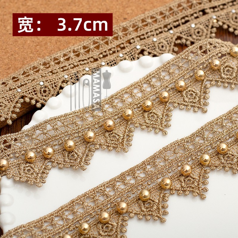 hilo de oro bordado soluble en agua rosa oro encaje encaje DIY ropa hecha a mano lolita accesorios fabricantes al por mayor