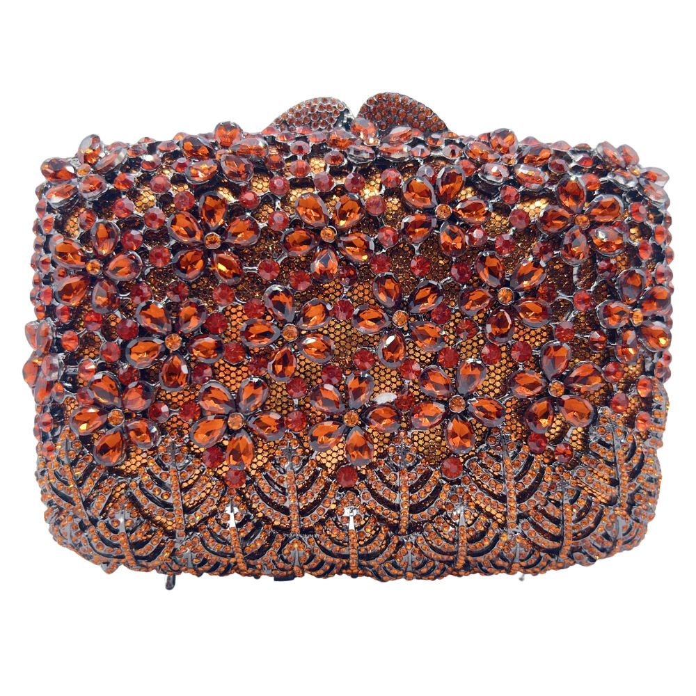 Bolsa de piedra nueva flor de clavo con diamantes bolsas de cena de fiesta de boda bolsas de diamantes