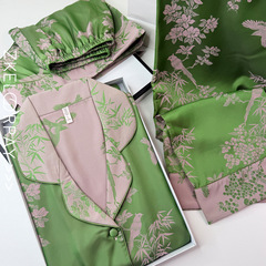 春夏の新型氷糸陽イオンパジャマ女性の薄い清涼感シルクの大きいサイズの家庭服ネットレッドins秋