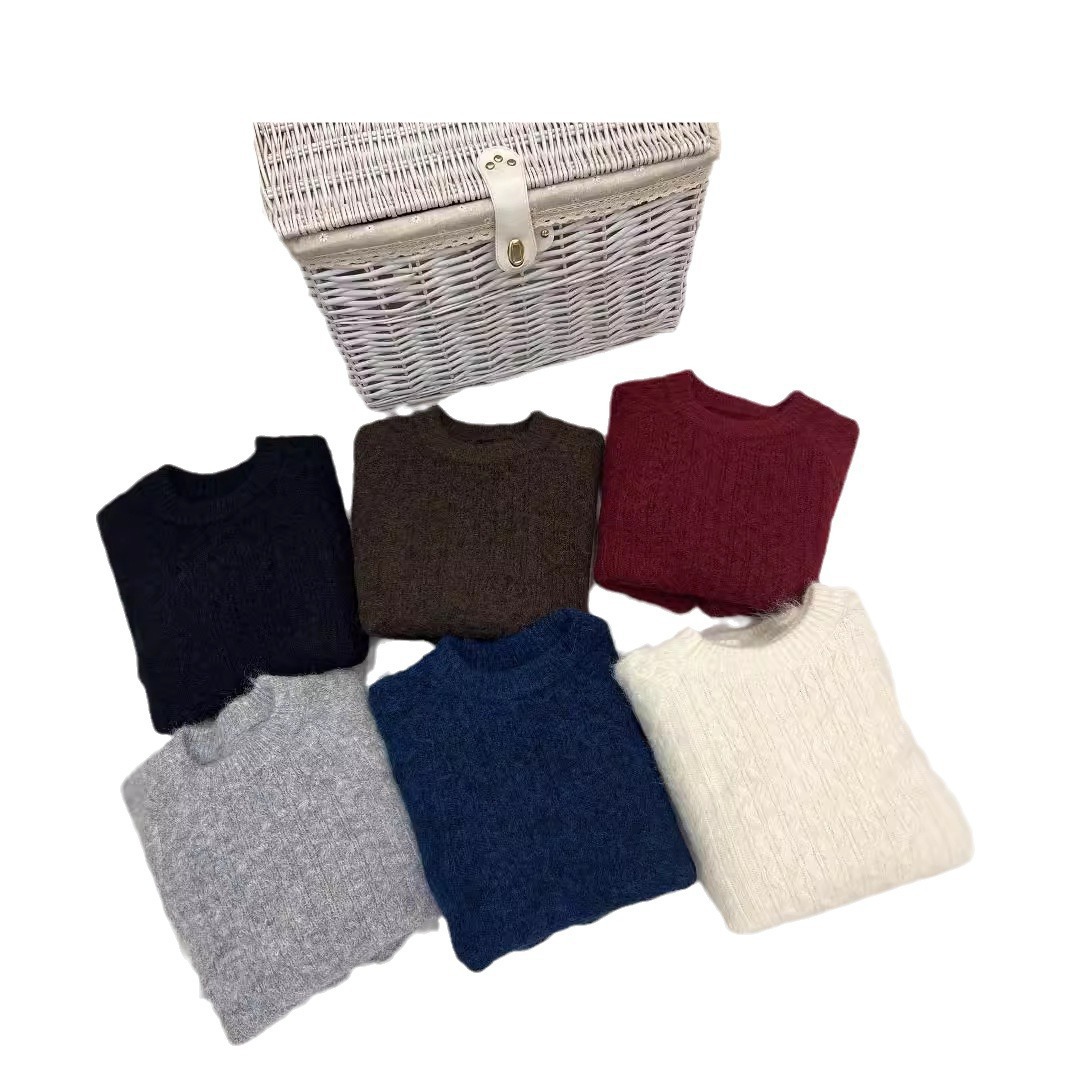 24 invierno Puyuan collar alto gramo pesado de lana de esmalte hookah jersey suéter de punto suelto de mujer viento relajado